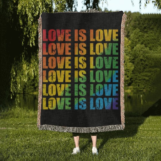 Love is Love LGBT Tolerance Pride Gender Woven Blankets