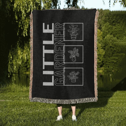 Little Gardener, Garden Plant Gardening Lover Woven Blankets