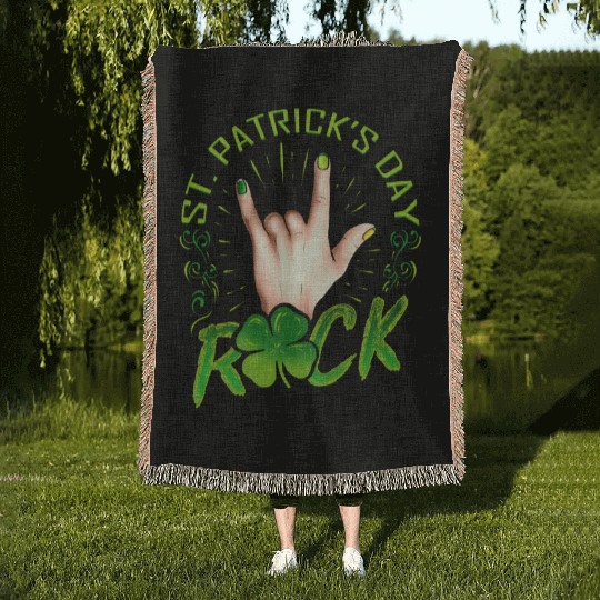 Sign Of The Horns Hand Logo Rock Music St Woven Blankets