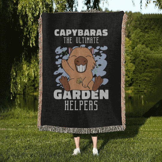 Gardening Capybara Garden Planting Gardener Woven Blankets