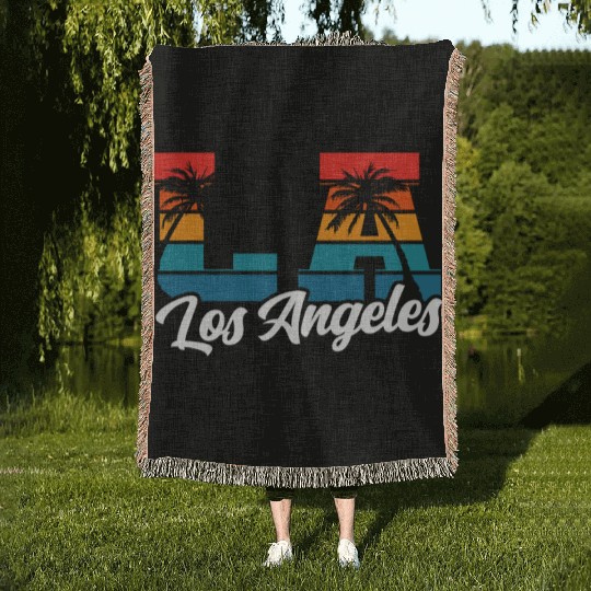 Los Angeles LA California Gift Woven Blankets