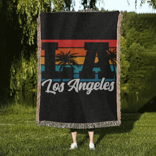 Los Angeles LA California Gift Woven Blankets
