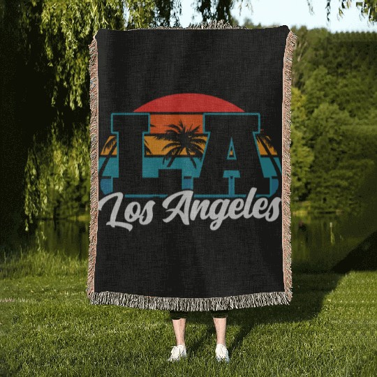 Los Angeles LA California Gift Woven Blankets