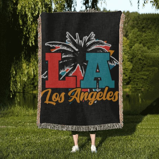 Los Angeles LA California Gift Woven Blankets