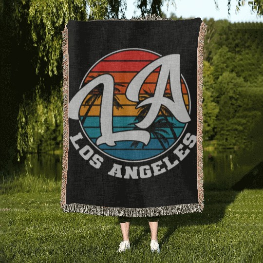 Los Angeles LA California Gift Woven Blankets