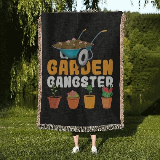 Plants Farmer Garden Gangster Hobby Gardener Woven Blankets