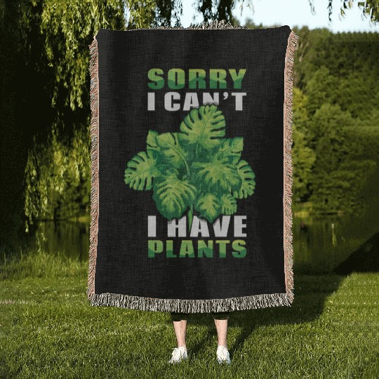 Can't Have Plants Farmer Garden Hobby Gardener Woven Blankets