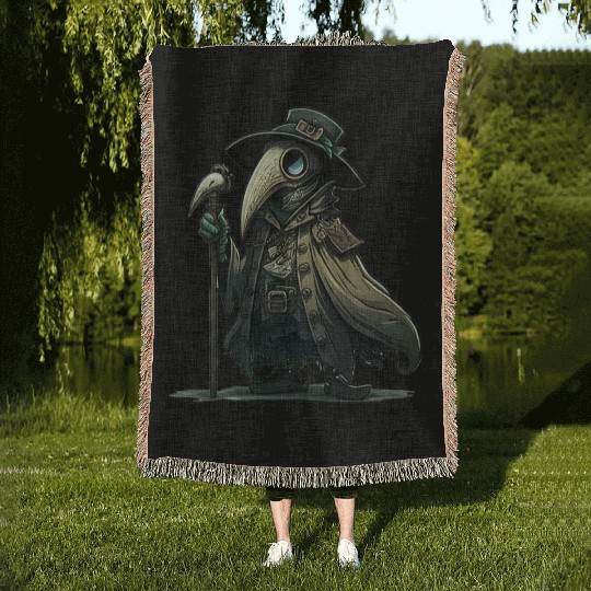 Lil' Plague Doctor Woven Blankets