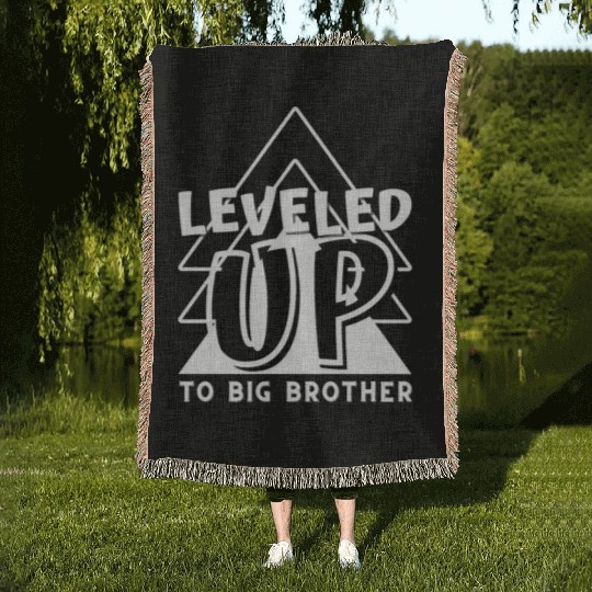 Level Up to big brother Woven Blankets