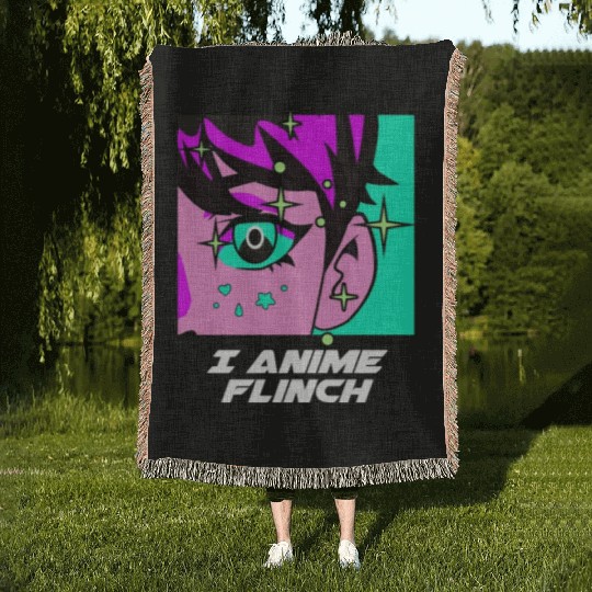 I Anime Flinch Funny Japanese Humor Japan Kawaii A Woven Blankets