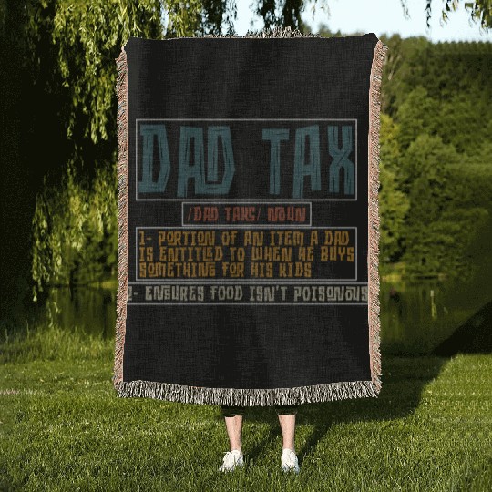 Vintage Dad Tax Definition Men Funny Father's Day Woven Blankets