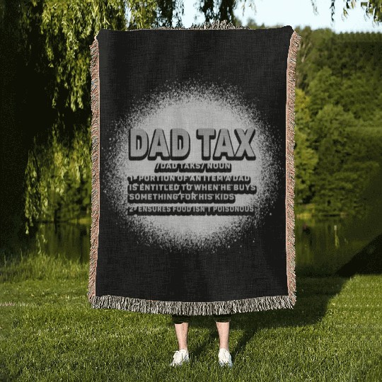 Vintage Dad Tax Definition Men Funny Father's Day Woven Blankets
