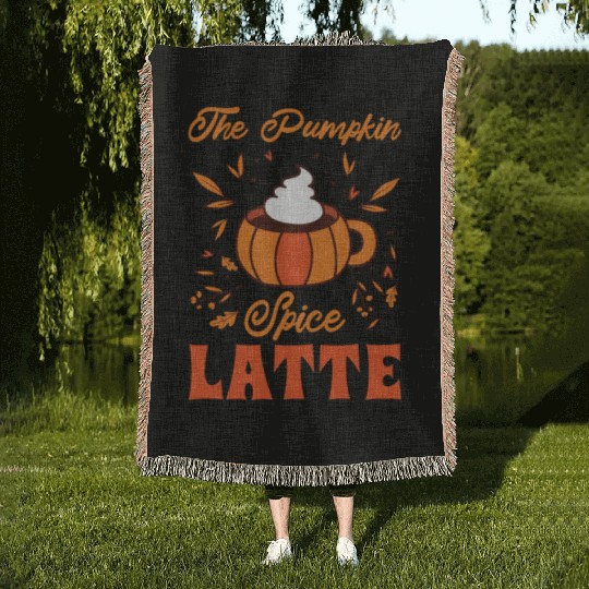 Pumpkin Spice Latte Halloween Coffee Lover Tarot Woven Blankets