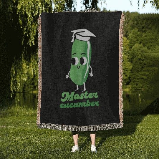 Master Cucumber Vegetarian Vegetable Veggies Vegan Woven Blankets