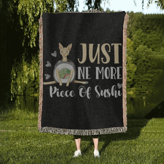 Just One More Piece Of Sushi Rolls Japanese Foodie Woven Blankets