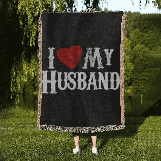 I love my husband Woven Blankets