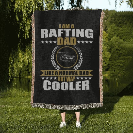 Rafting Dad Design For Men Woven Blankets