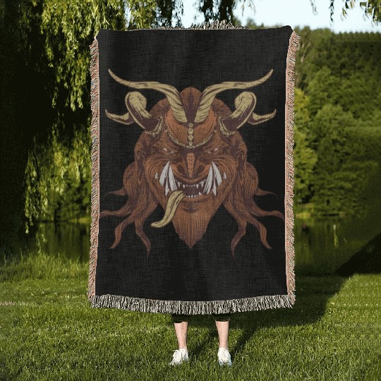 Scary creepy devil face Scary creepy devil face in Woven Blankets