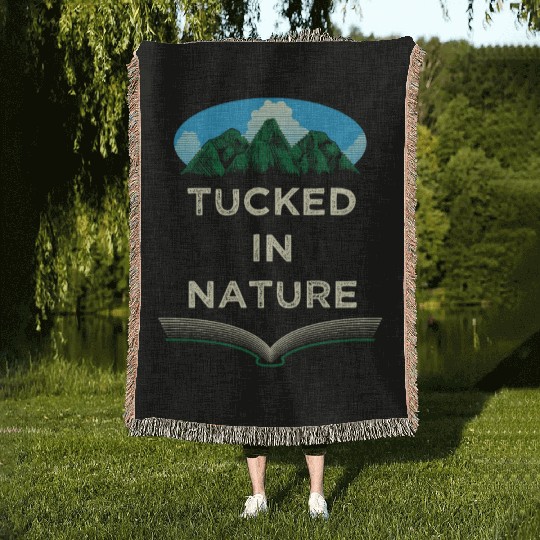Tucked in Nature Camping Wildlife Camper Outdoor H Woven Blankets