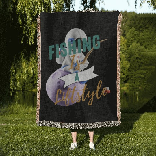 Fishing It's a Lifestyle Woven Blankets