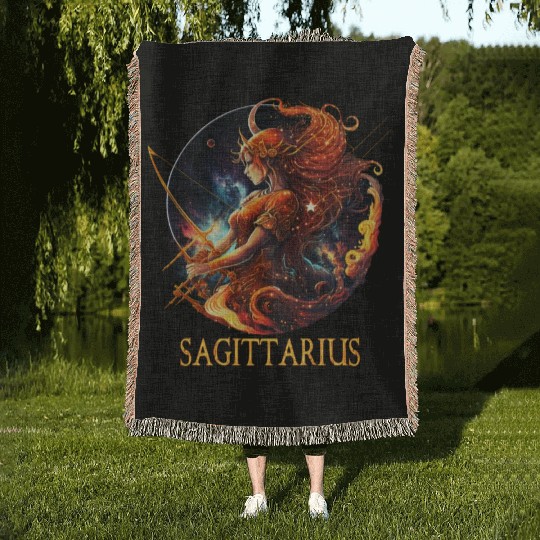 Embrace Your Sagittarius Identity: Sagittarius Pri Woven Blankets