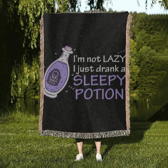 Funny Witch Procrastinating Sleep Potion Pagan Wit Woven Blankets