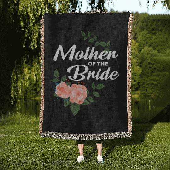 Mother of the Bride Floral Blush Wedding Gift desi Woven Blankets