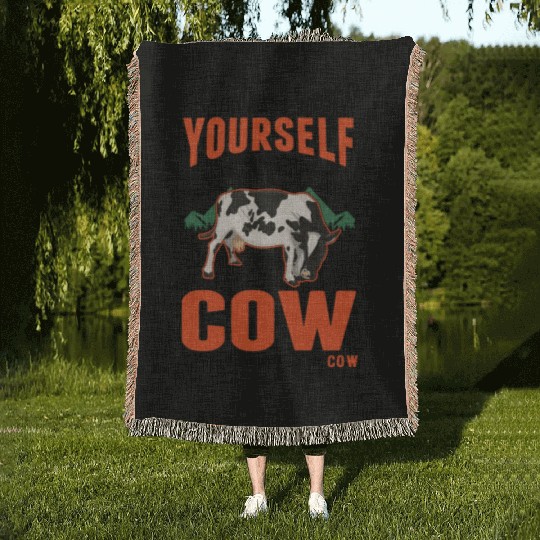 Cow Gift Farmer Cattle Breeder Cows Woven Blankets