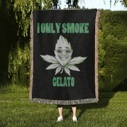 I ONLY SMOKE GELATO Woven Blankets