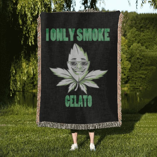 I ONLY SMOKE GELATO Woven Blankets