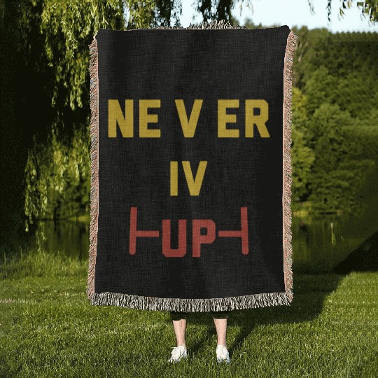 never give up Coordinate's design Woven Blankets