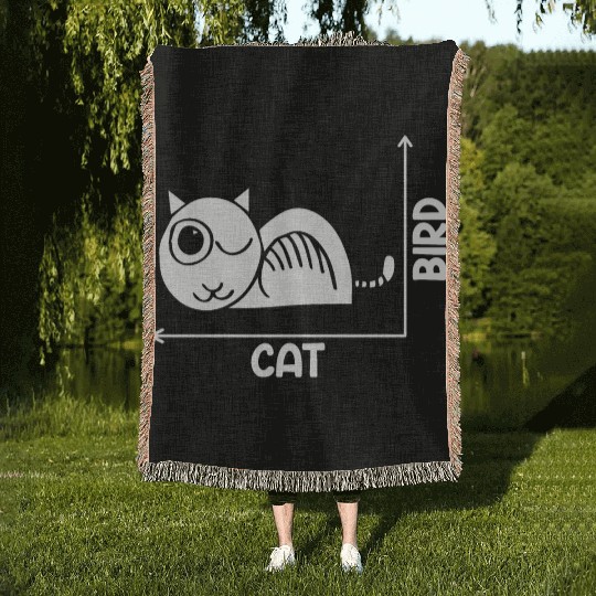 Funny Cat Or Bird Optical Illusion A Philosophy Woven Blankets