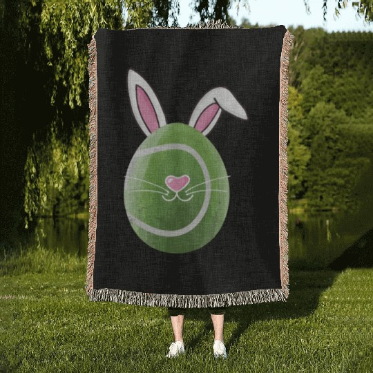 Funny Easter Easter Egg Tennis Tennisball Woven Blankets