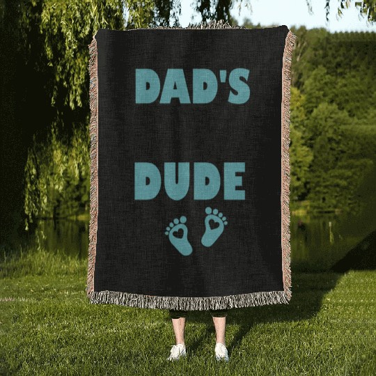 Dad's Little Dude Cute Toddler Clothes For Boy Woven Blankets