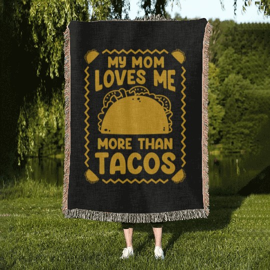 Tacos Mexican Foodie Burrito Nacho Woven Blankets