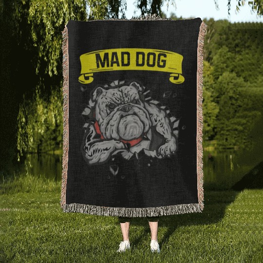 Mad Dog - Pitpull Lover Woven Blankets