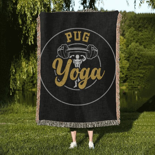 Pug Yoga - Gym Woven Blankets