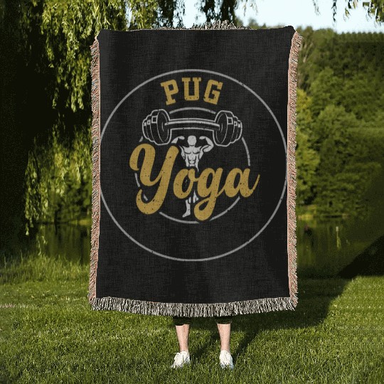 Pug Yoga - Gym Woven Blankets