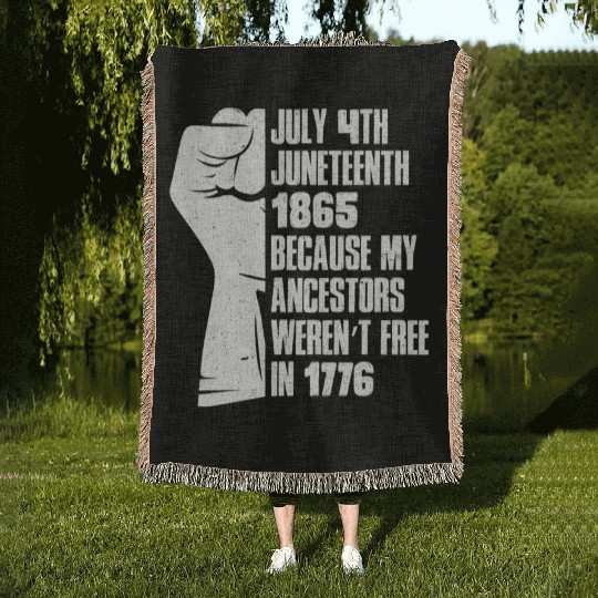 Juneteenth free since 1865 Black History US Africa Woven Blankets