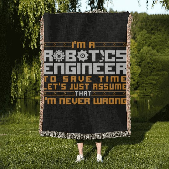 Robot Robotics Engineer Vintage Woven Blankets