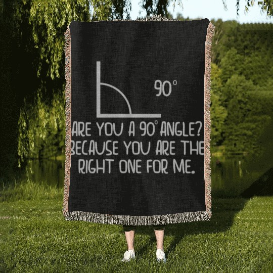 Mathematics Right Angle Cheesy Pun Math Geek Woven Blankets