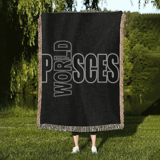 pisces WORLD bw Woven Blankets