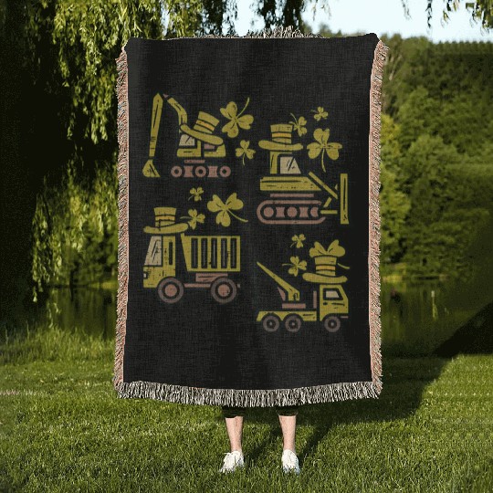 Kids Irish Construction Truck Crane Toddler Boys S Woven Blankets