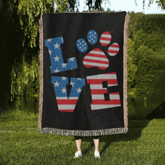 Love Dog USA Woven Blankets