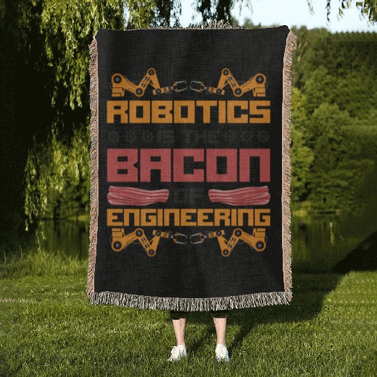 Robot Robotics Engineer Bacon Woven Blankets