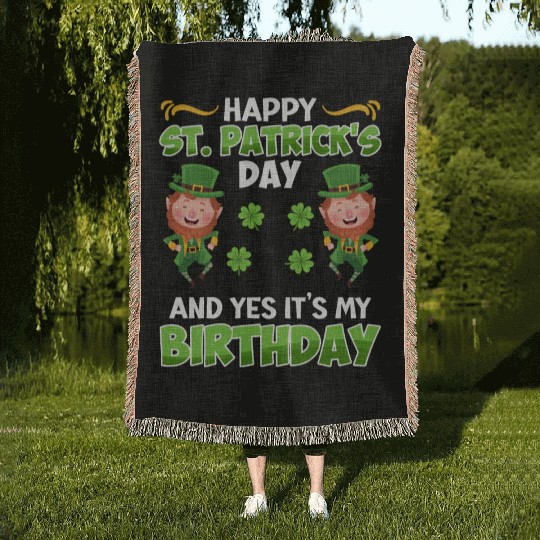 St. Patrick's Day Birthday Woven Blankets