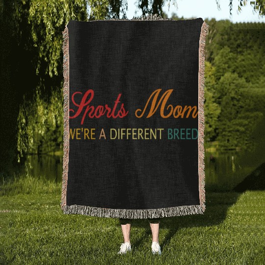 Sports Mom We're A Different Breed Funny Retro Woven Blankets