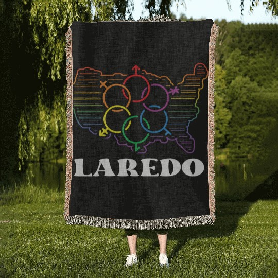 Laredo Pride Month Pride Flag LGBT Community LGBTQ Woven Blankets