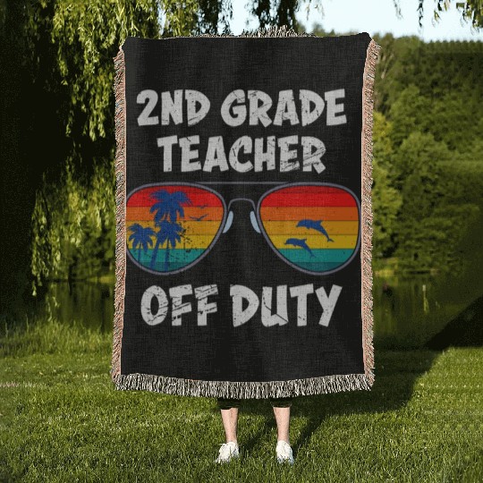 Second grade class teacher off duty school teacher Woven Blankets
