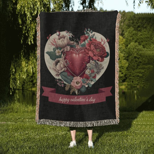 Digital Love: A Valentine's Day Artistic Journey Woven Blankets